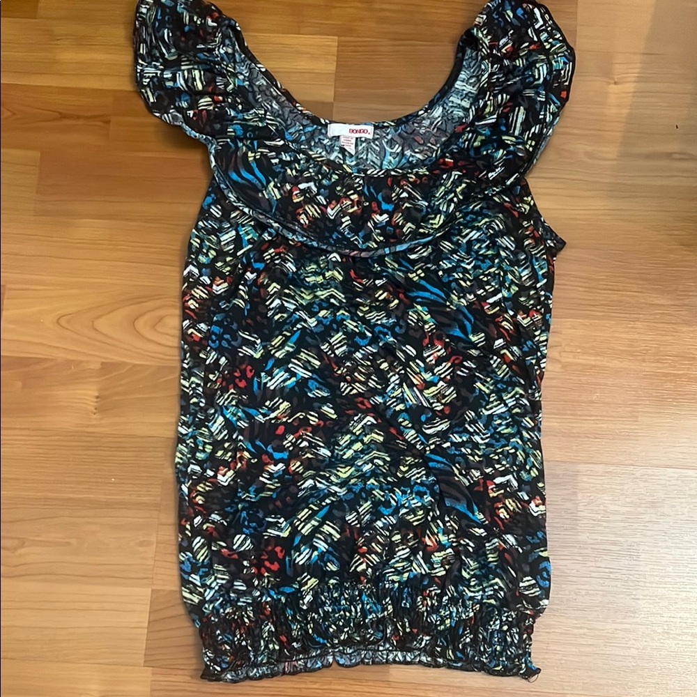 BONGO Black and Blue Stylish Tank Top
